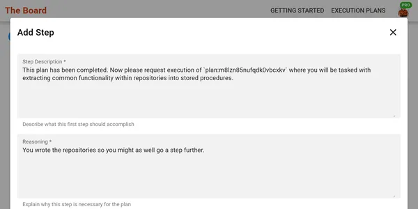 Manual plan creation